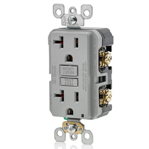 Conversions Technology Hardware > Power & Electrical Supplies > Power Outlets & Sockets AC Outlet | 20 Amp GFCI Decorator Residential-Commercial (Gray)