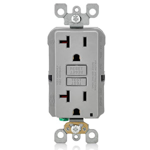 Conversions Technology Hardware > Power & Electrical Supplies > Power Outlets & Sockets AC Outlet | 20 Amp GFCI Decorator Residential-Commercial (Gray)