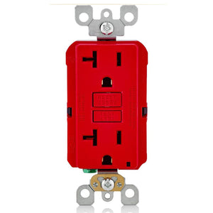 Conversions Technology Hardware > Power & Electrical Supplies > Power Outlets & Sockets AC Outlet | 20 Amp GFCI Decorator Residential-Commercial (Red)