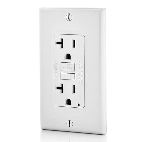 Conversions Technology Hardware > Power & Electrical Supplies > Power Outlets & Sockets AC Outlet | 20 Amp GFCI Decorator Residential-Commercial (White)