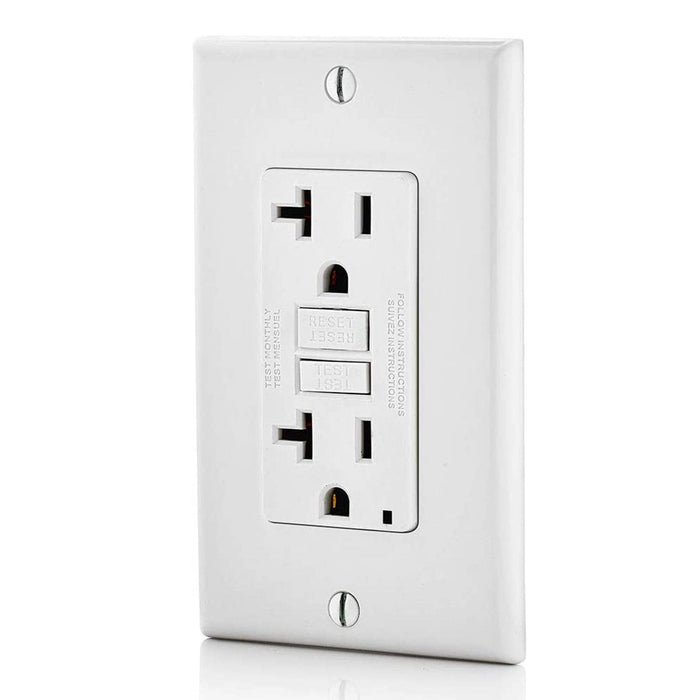Conversions Technology Hardware > Power & Electrical Supplies > Power Outlets & Sockets AC Outlet | 20 Amp GFCI Decorator Residential-Commercial (White)