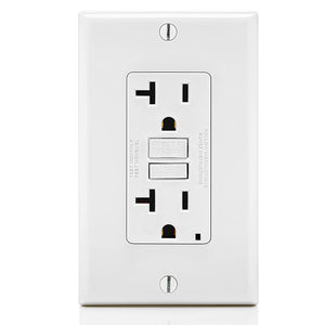 Conversions Technology Hardware > Power & Electrical Supplies > Power Outlets & Sockets AC Outlet | 20 Amp GFCI Decorator Residential-Commercial (White)