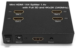 Conversions Technology Audio Video Splitter Audio Video Splitter  |  Mini HDMI 4 Way Vertical Splitter