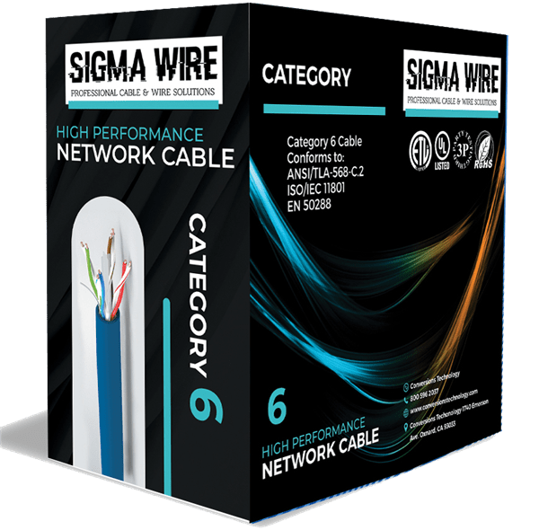 Sigma Wire & Cable Bulk Cat5e Cat5e CMP 1000ft Box | Purple | Bare Copper | Plenum | Ethernet Cable