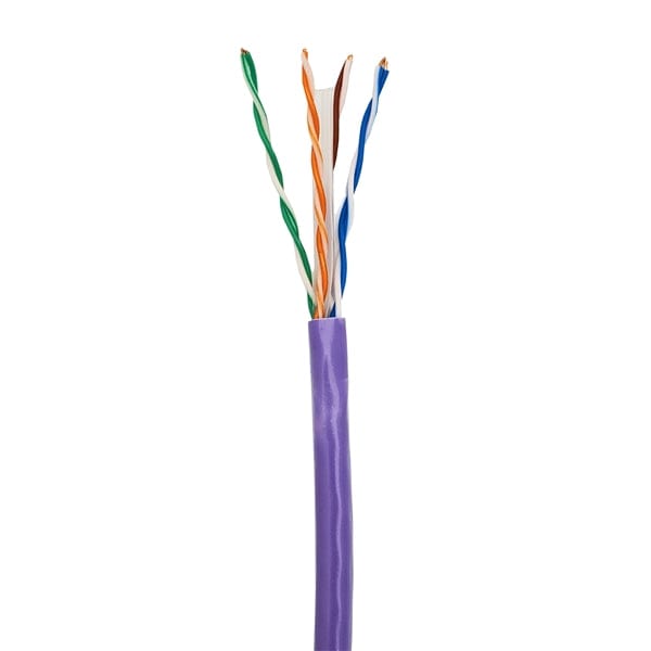 Sigma Wire & Cable Bulk Cat5e Cat5e CMP 1000ft Box | Purple | Bare Copper | Plenum | Ethernet Cable