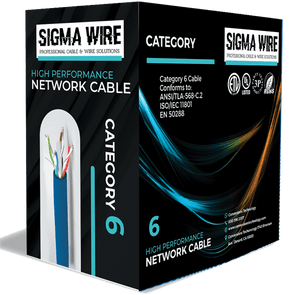 Sigma Wire & Cable Bulk Cat5e Cat5e CMR 1000ft  Box | White | Bare Copper | Riser | Ethernet Cable
