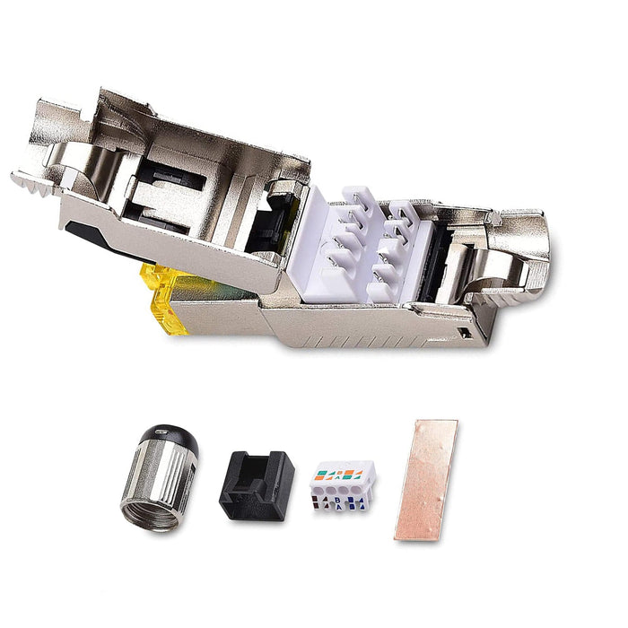 Conversions Technology Modular Plug Connector  RJ45  |  Cat8  8P8C Modular,  Field Terminable Plug,  Shielded,  Snap-In Boot