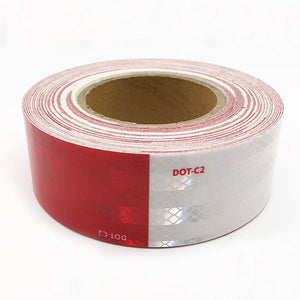 Conversions Technology Dot-C2 Red/White Reflective Safety Conspicuity Adhesive Tape 2 Inch x 150 Feet