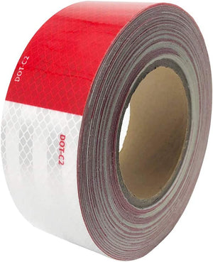 Conversions Technology Dot-C2 Red/White Reflective Safety Conspicuity Adhesive Tape 2 Inch x 150 Feet