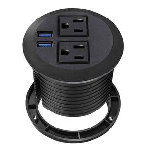 Conversions Technology Hardware > Power & Electrical Supplies > Power Outlets & Sockets Embedded Power  | Desktop Power Grommet with USB Hidden Power Socket