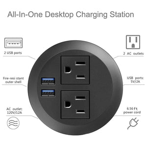 Conversions Technology Hardware > Power & Electrical Supplies > Power Outlets & Sockets Embedded Power  | Desktop Power Grommet with USB Hidden Power Socket