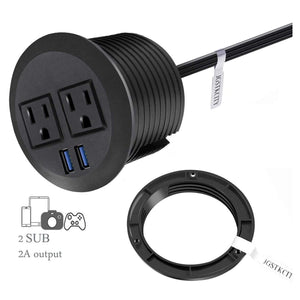 Conversions Technology Hardware > Power & Electrical Supplies > Power Outlets & Sockets Embedded Power  | Desktop Power Grommet with USB Hidden Power Socket
