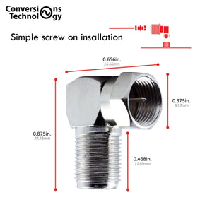 Conversions Technology Coax Accessories F Connector | Female to  Male,  90 Degree/Right Angle