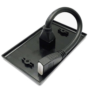 conversions Technology Wall Plates HDMI Wall Plate | Black | HDMI | Single Port  6" Cable,