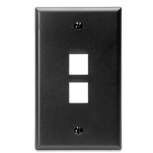 Conversions Technology Keystone Keystone Wall Plate  |  2 Hole,  1-Gang,  Black