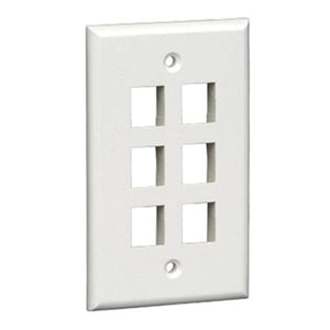 Conversions Technology Keystone Keystone Wall Plate  |  6 Hole,  1 Gang,  White