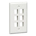 Conversions Technology Keystone Keystone Wall Plate  |  6 Hole,  1 Gang,  White