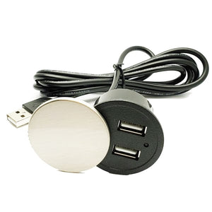 Conversions Technology Power Products Mini Hide away Power with 2 USB ports 2.4 Amp Brush Nickle Finish  5 Volts USB input