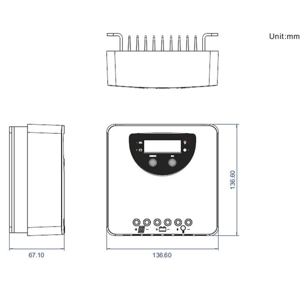 Conversions Technology MPPT Solar Charger Controller  20A/20A, 12V/24V auto 100V max solar voltage