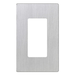 Conversions Technology Wall Plates Okta  Decora Wall Plate  |  No-Screw Face Plate,  1 Gang,  Stainless Steel Finish
