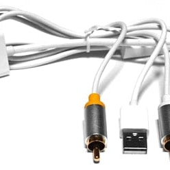 Omicron® Audio & Video Cable Adapters & Couplers Omicron®  |  Specialty Cables  |  Apple Dock Connector to Composite AV Cable with USB