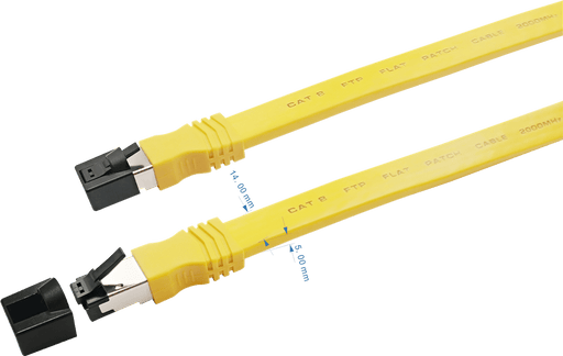 Sigma Wire & Cable Network Patch Cables Patch Cord  |  Cat8,  S/FTP Stranded Bare Copper,  Flat  0.5ft