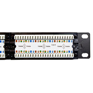 Conversions Tech Keystone Patch Panel  |  Loaded,  Cat6  Dual IDC,  24-Port