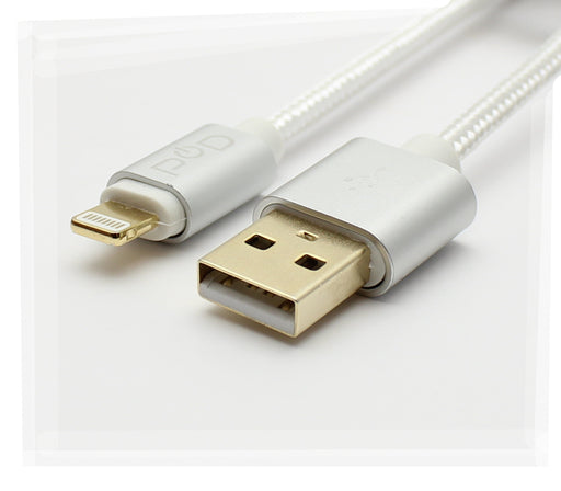 Power On Demand Charging/Data Cable Platinum 10 ft Premium USB to Lightning Charging and Data Cable