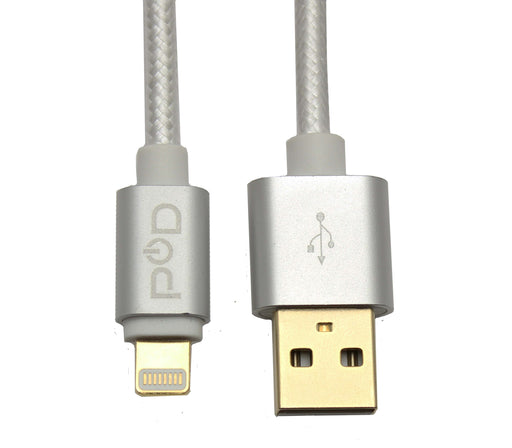 Power On Demand Charging/Data Cable Platinum 10 ft Premium USB to Lightning Charging and Data Cable