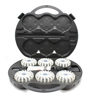 Power On Demand POD, LED Super Flares-White 6 pack in rechargeable Kit