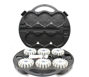 Power On Demand POD, LED Super Flares-White 6 pack in rechargeable Kit