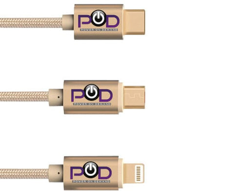 Power On Demand Charging/Data Cable POD | Premium USB to Type C, 3FT