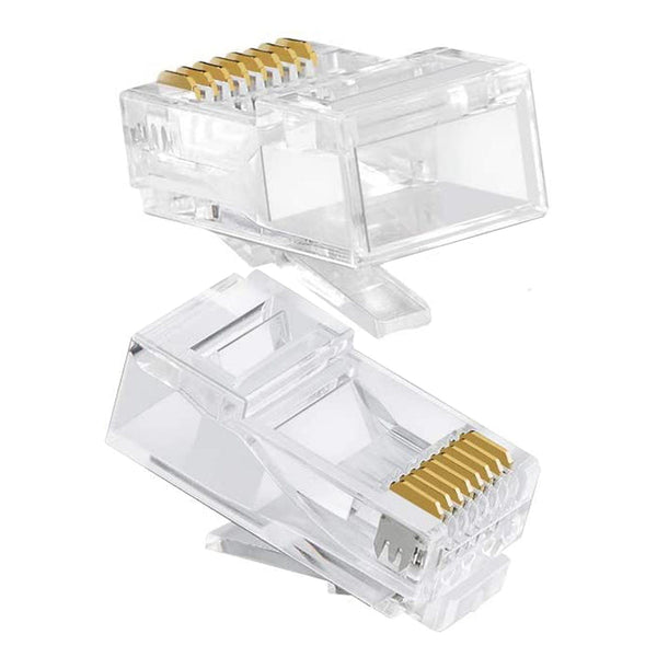 Conversions Technology Connectors RJ45 Cat5e Feed Through Modular Plug,  Unshielded UTP 100 pcs bag