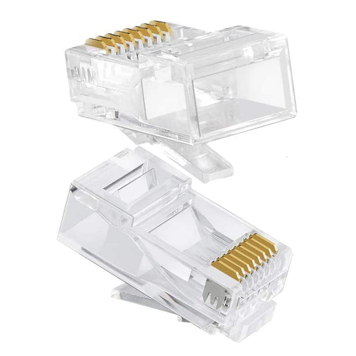 Conversions Tech Connectors RJ45 Connector | Cat6 Feed through Modular Plug Unshielded 100 pcs