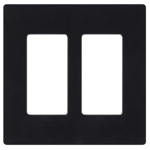Okta® Wall Plates Screw less Face | Decorator Wall Plate  | 2 Gang |  Black