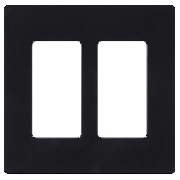 Okta® Wall Plates Screw less Face | Decorator Wall Plate  | 2 Gang |  Black