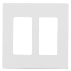 Conversions Technology Wall Plates Screw less Face | Decorator Wall Plate  | 2 Gang |  White