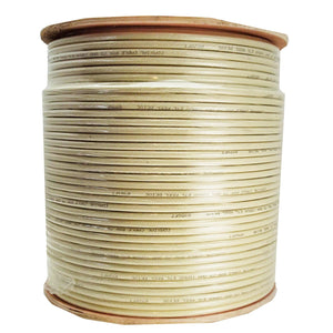 Sigma Wire & Cable Bulk Coax Sigma Wire & Cable  |  Bulk RG6 Coaxial Cable | Dual Shield, 60% Braid | 1000 ft Wooden Reel | Beige