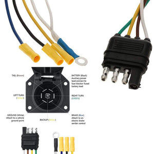Conversions Technology Trailer Connector Adapter - 4-Way to 7-Way RV and 4-Way Flat