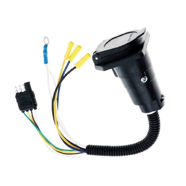 Conversions Technology Trailer Connector Adapter - 4-Way to 7-Way RV and 4-Way Flat