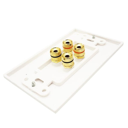 Okta® Wall Plates Wall Plate  |  Banana Binding Post Coupler  |  2 Port,  1 Speaker,  Single Gang,  High Quality,  Gold Plated