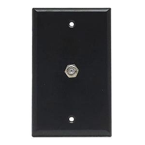 Conversions Tech Wall Plates Wall Plate  |  F81 Coax  |  Single Port,  Black