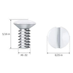 Conversions Technology Wallplate Screws | 100 QTY | White Wall Plate Mounting Screws | 5/16"