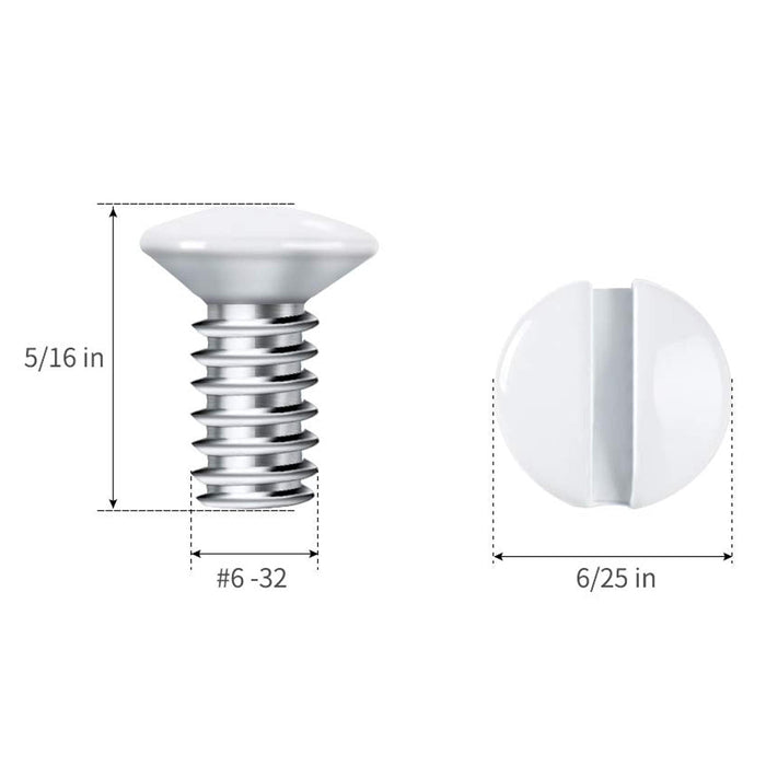 Conversions Technology Wallplate Screws | 100 QTY | White Wall Plate Mounting Screws | 5/16"